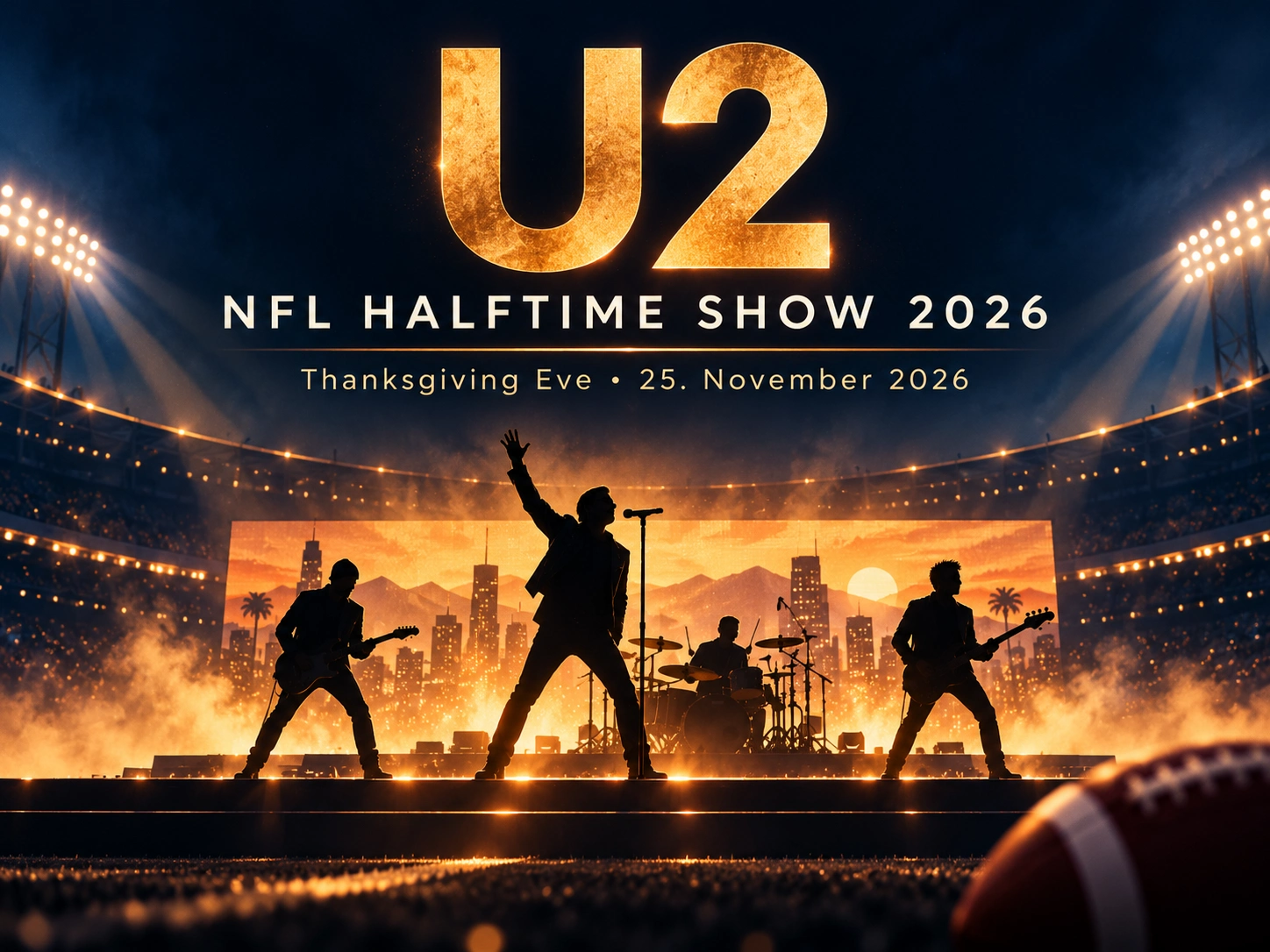 U2 grają w półczasowy pokaz NFL 2026 - ogłoszono trasę światową 2027